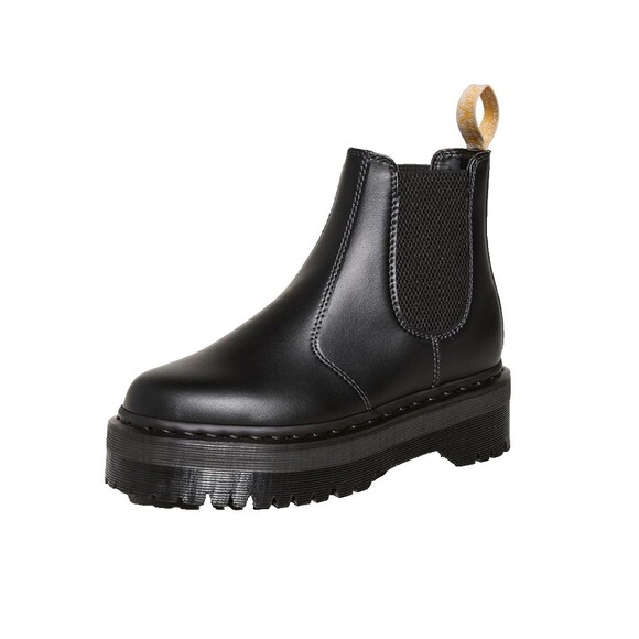 Dr. Doc Martens Vegan Quad Size 8 Womens 2976 Chelsea Black Boots NEW - Picture 1 of 10